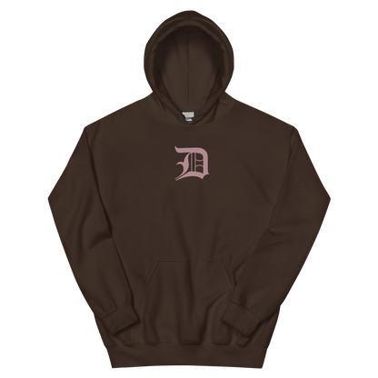 Detroit 'Old English D' Hoodie (Cherry Blossom Pink) | Unisex Standard - Emb.