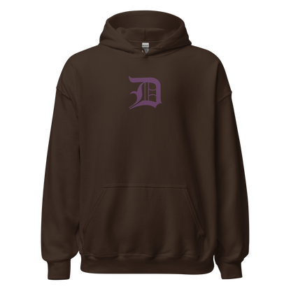 Detroit 'Old English D' Hoodie (Plum) | Unisex Standard - Emb.