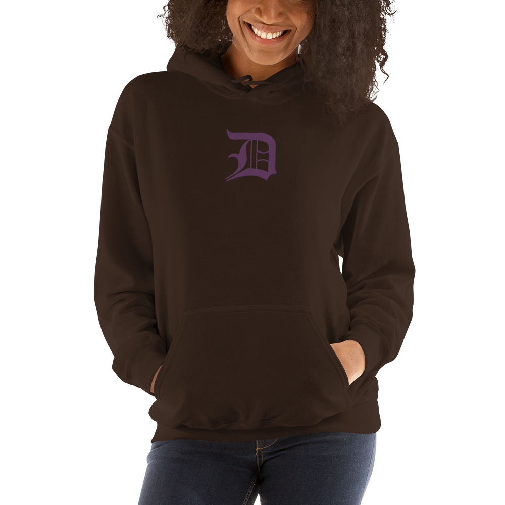 Detroit 'Old English D' Hoodie (Plum) | Unisex Standard - Emb.