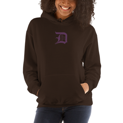 Detroit 'Old English D' Hoodie (Plum) | Unisex Standard - Emb.