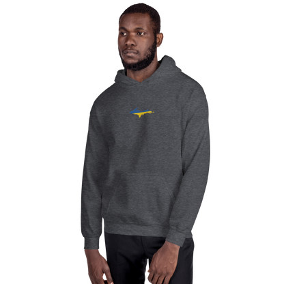 Michigan Upper Peninsula Hoodie (w/ Embroidered UP Ukraine Flag Outline) | Unisex Standard