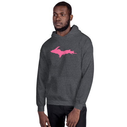 Michigan Upper Peninsula Hoodie (w/ Pink UP Outline) | Unisex Standard