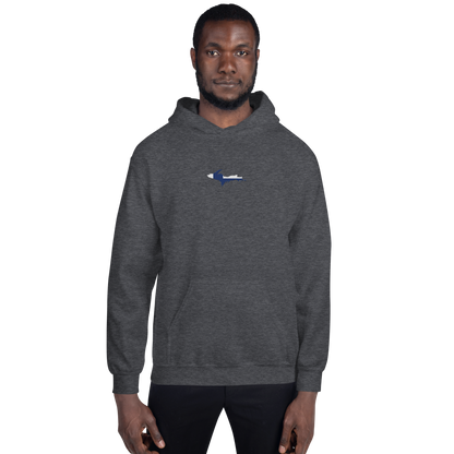 Michigan Upper Peninsula Hoodie (w/ Embroidered UP Finland Flag Outline) | Unisex Standard