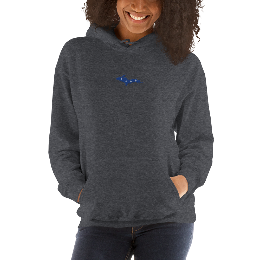 Michigan Upper Peninsula Hoodie (w/ Embroidered UP Quebec Flag Outline) | Unisex Standard