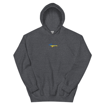 Michigan Upper Peninsula Hoodie (w/ Embroidered UP Ukraine Flag Outline) | Unisex Standard