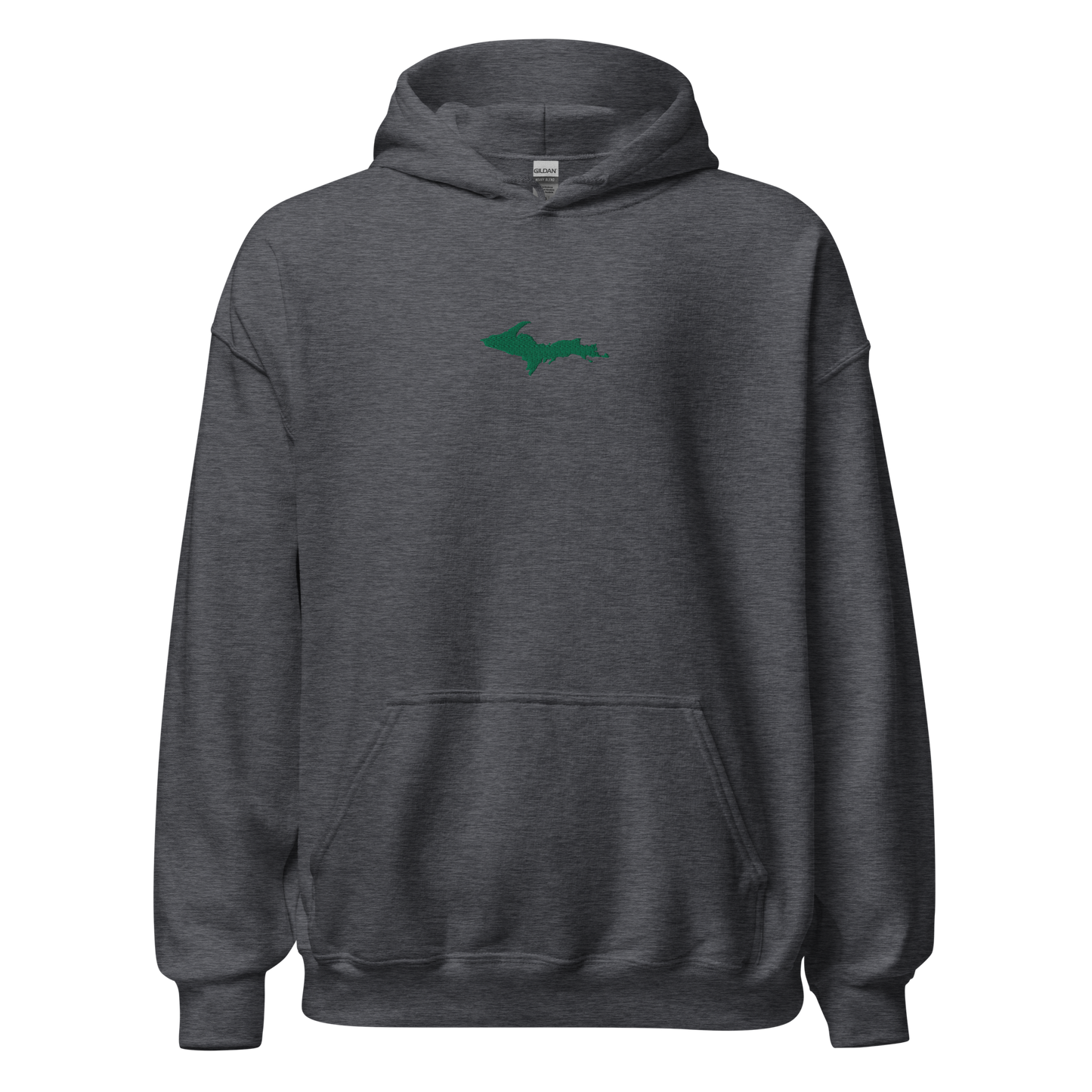 Michigan Upper Peninsula Hoodie (w/ Embroidered Green UP Outline) | Unisex Standard