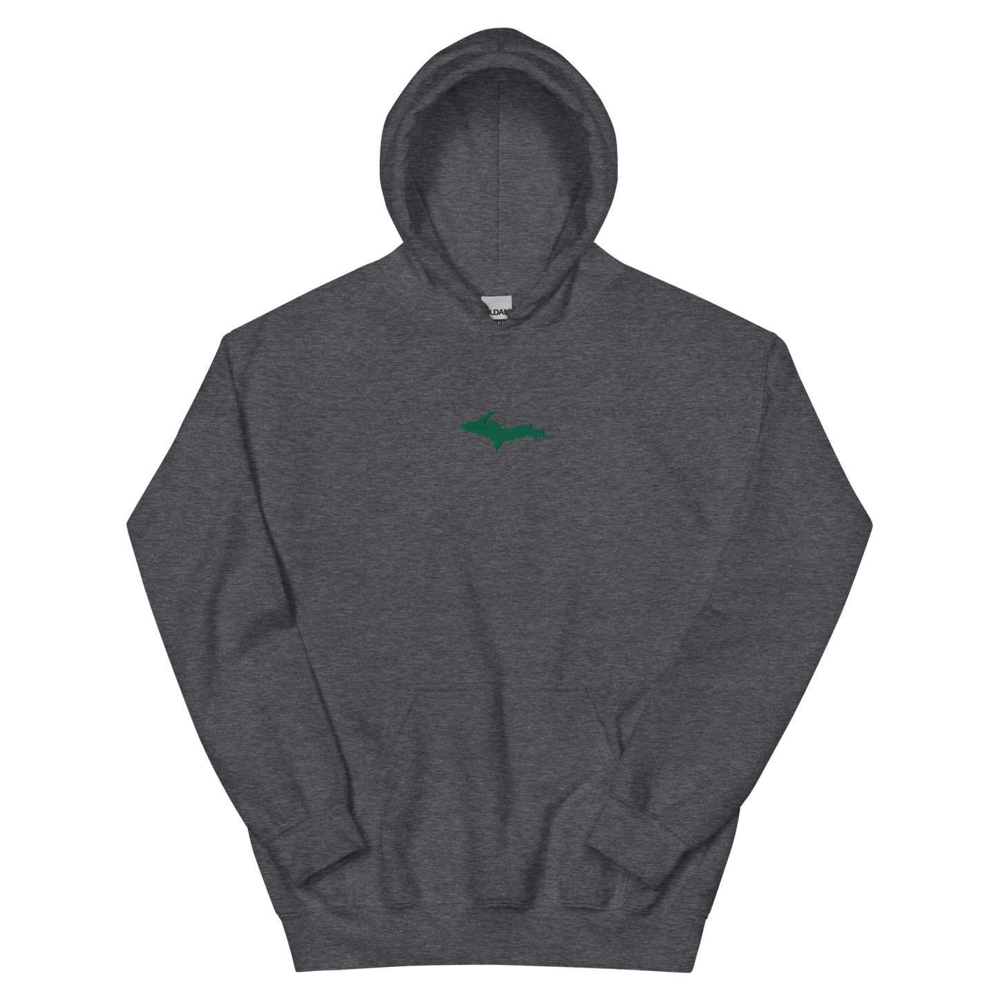 Michigan Upper Peninsula Hoodie (w/ Embroidered Green UP Outline) | Unisex Standard