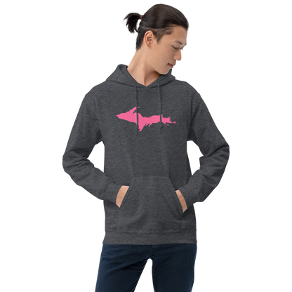 Michigan Upper Peninsula Hoodie (w/ Pink UP Outline) | Unisex Standard