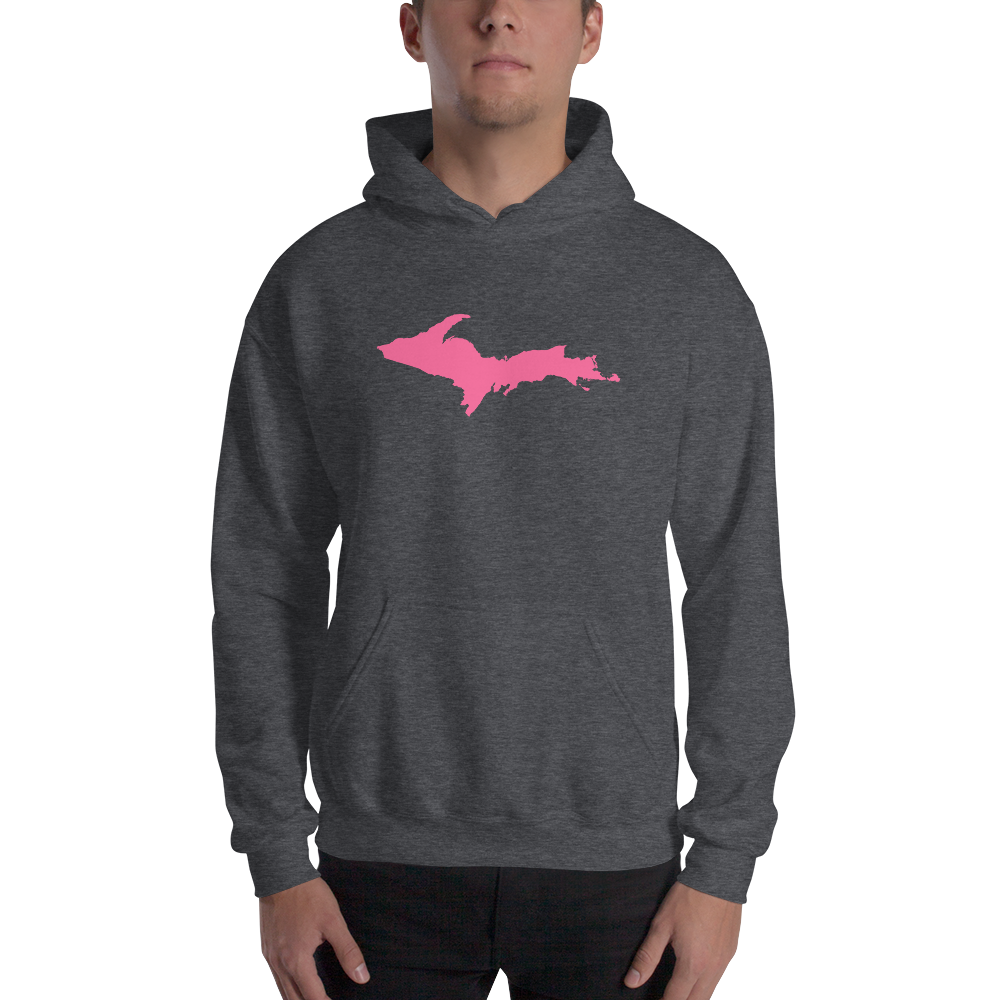 Michigan Upper Peninsula Hoodie (w/ Pink UP Outline) | Unisex Standard