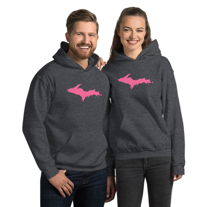 Michigan Upper Peninsula Hoodie (w/ Pink UP Outline) | Unisex Standard