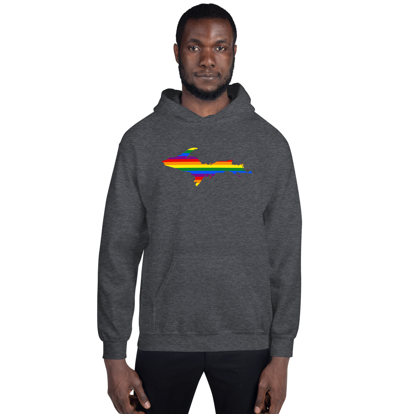 Michigan Upper Peninsula Hoodie (w/ UP Pride Flag Outline) | Unisex Standard