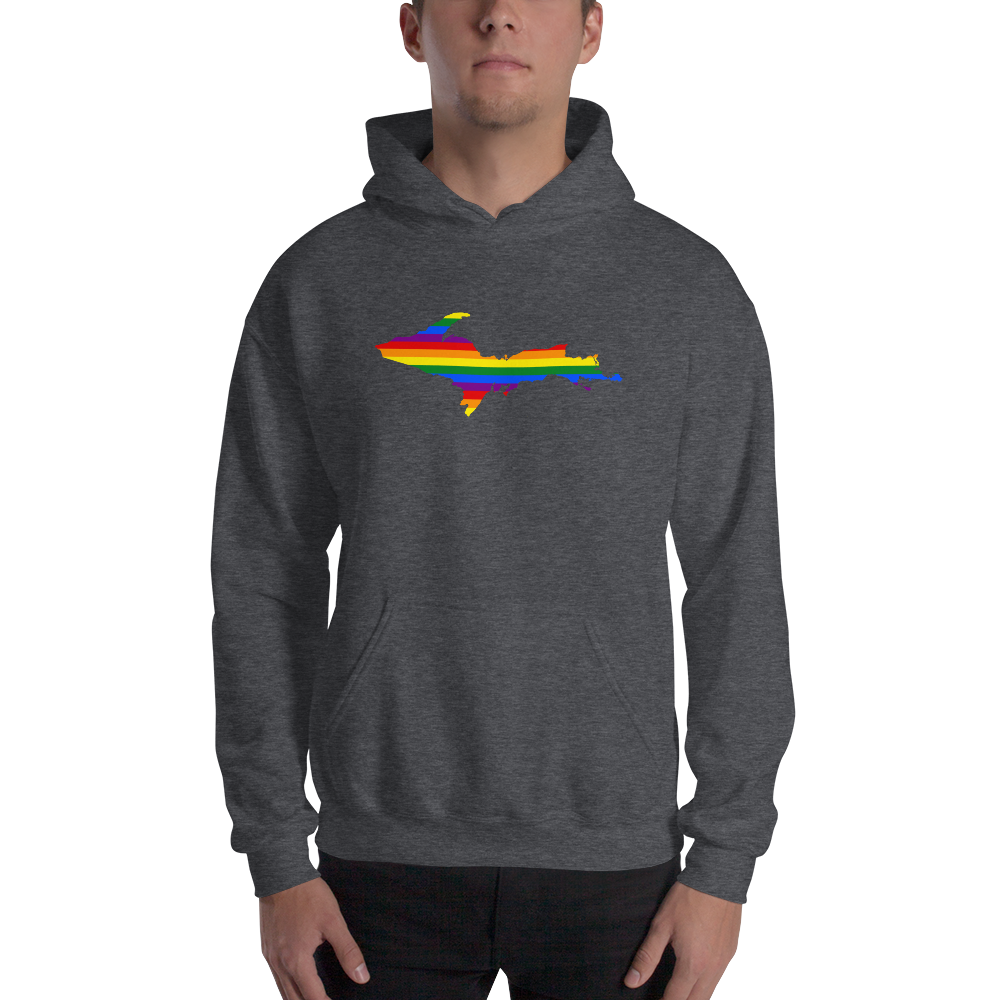 Michigan Upper Peninsula Hoodie (w/ UP Pride Flag Outline) | Unisex Standard