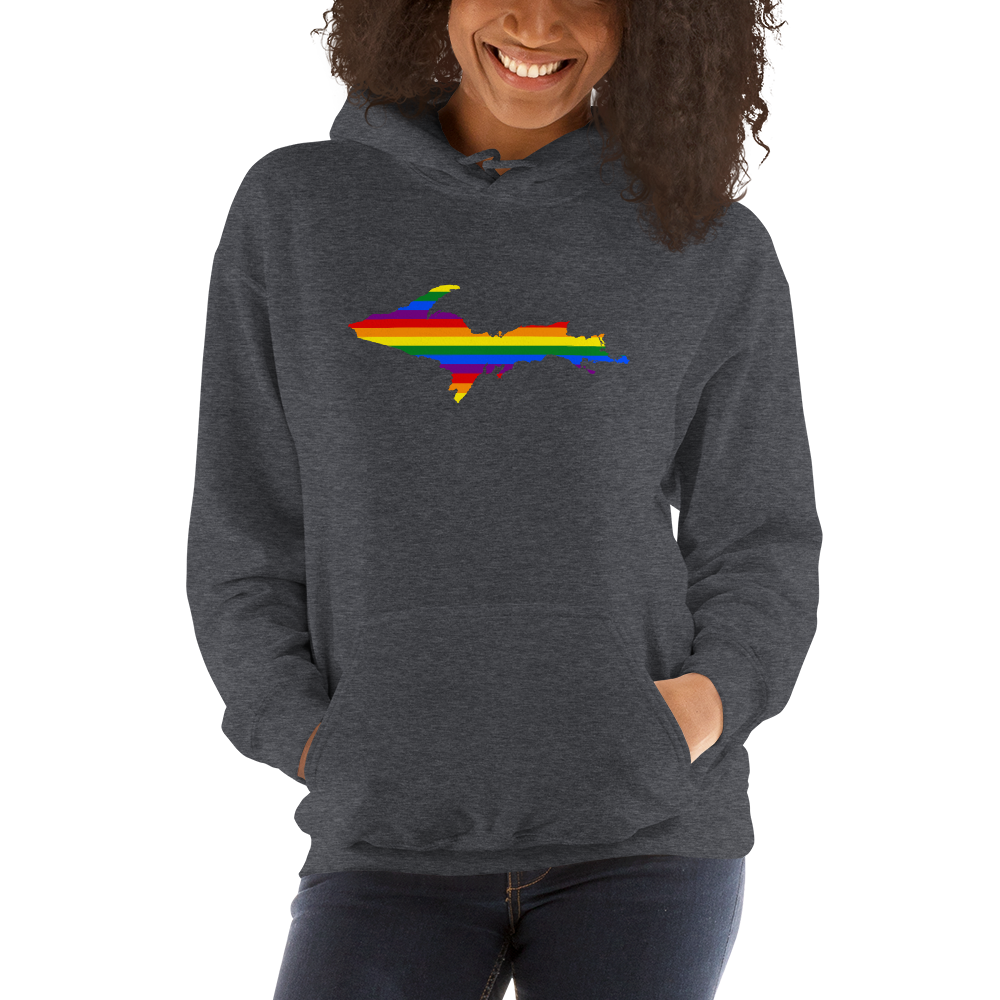 Michigan Upper Peninsula Hoodie (w/ UP Pride Flag Outline) | Unisex Standard