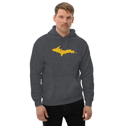 Michigan Upper Peninsula Hoodie (w/ Gold UP Outline) | Unisex Standard