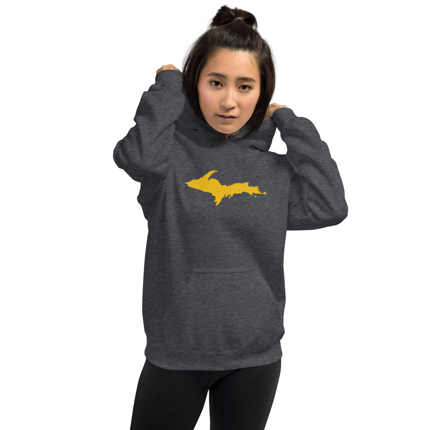 Michigan Upper Peninsula Hoodie (w/ Gold UP Outline) | Unisex Standard