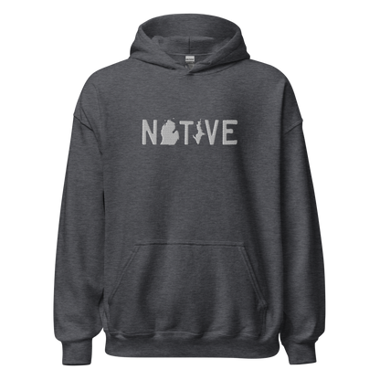 Michigan 'Native' Hoodie (Licence Plate Font) | Unisex Standard - Emb.