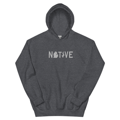 Michigan 'Native' Hoodie (Licence Plate Font) | Unisex Standard - Emb.