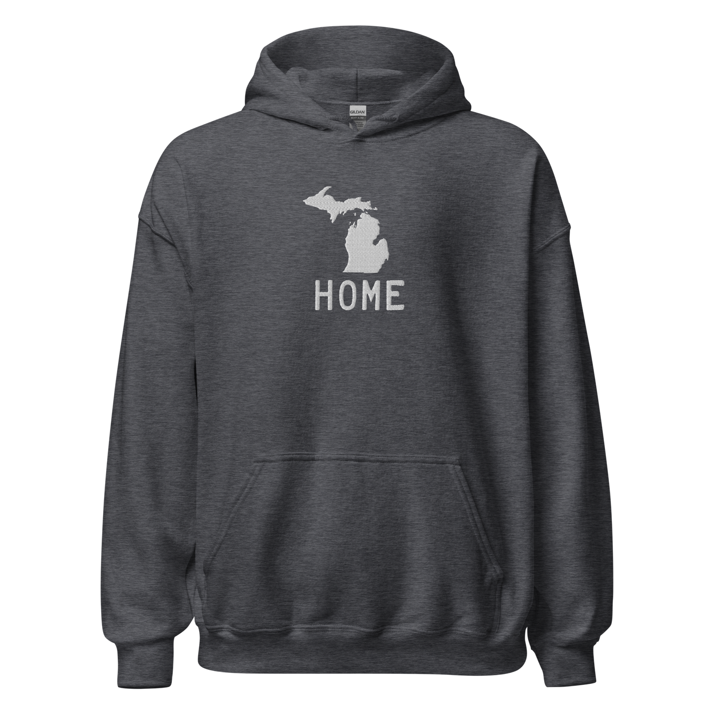 Michigan 'Home' Hoodie (Licence Plate Font) | Unisex Standard - Emb.