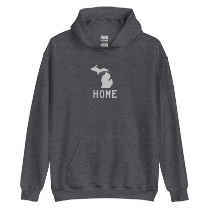 Michigan 'Home' Hoodie (Licence Plate Font) | Unisex Standard - Emb.