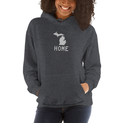 Michigan 'Home' Hoodie (Licence Plate Font) | Unisex Standard - Emb.