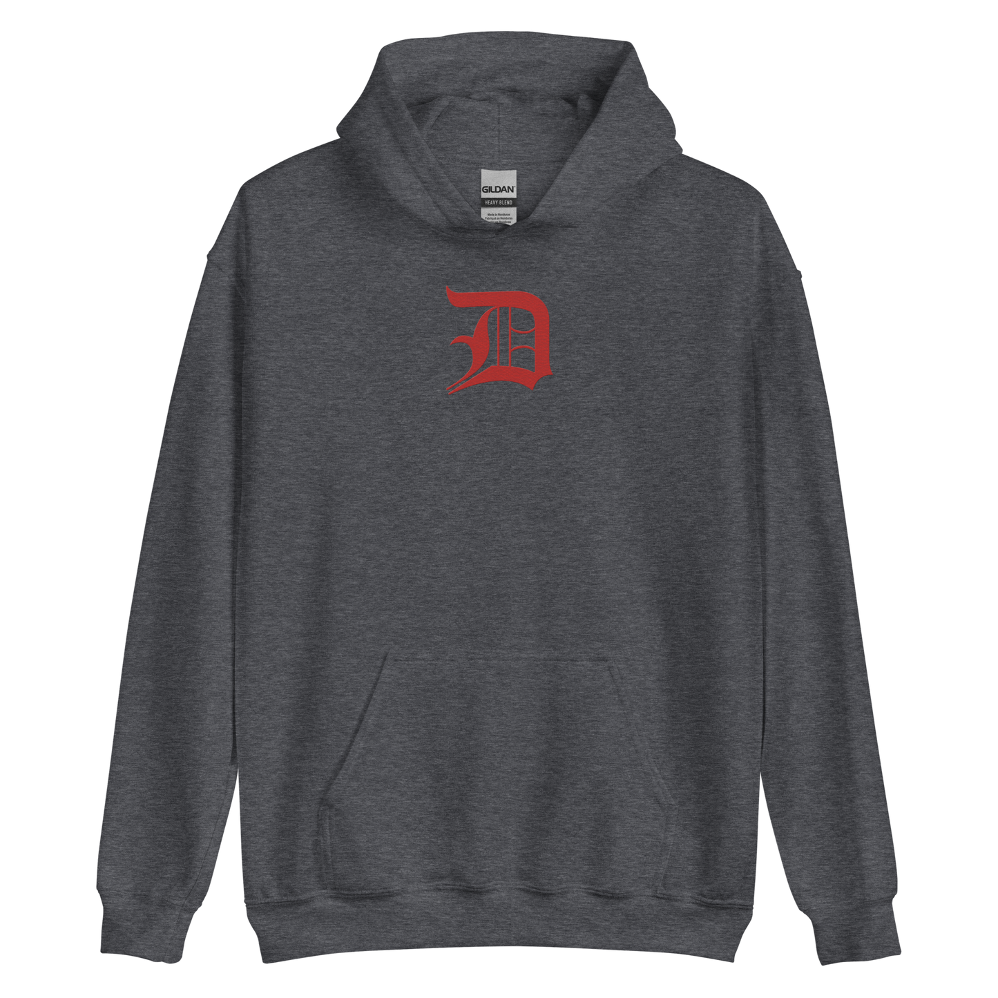 Detroit 'Old English D' Hoodie (Aliform Red) | Unisex Standard - Emb.