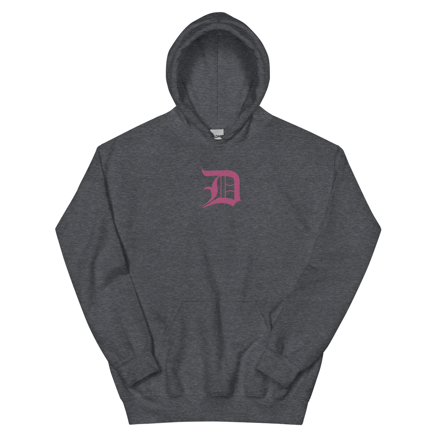 Detroit 'Old English D' Hoodie (Apple Blossom Pink) | Unisex Standard - Emb.