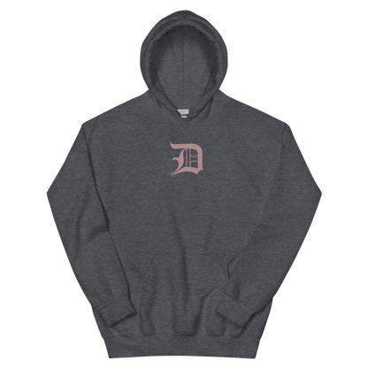 Detroit 'Old English D' Hoodie (Cherry Blossom Pink) | Unisex Standard - Emb.