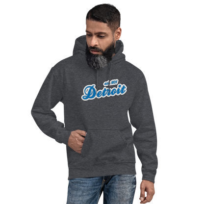 'Detroit EST. 1701' Hoodie (Azure Script Font) | Unisex Standard