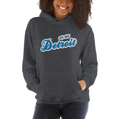 'Detroit EST. 1701' Hoodie (Azure Script Font) | Unisex Standard