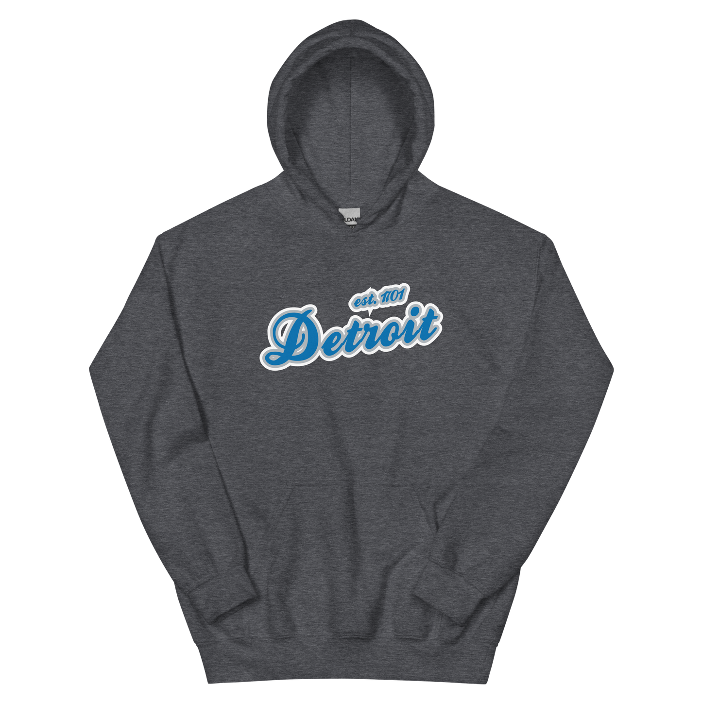 'Detroit EST. 1701' Hoodie (Azure Script Font) | Unisex Standard