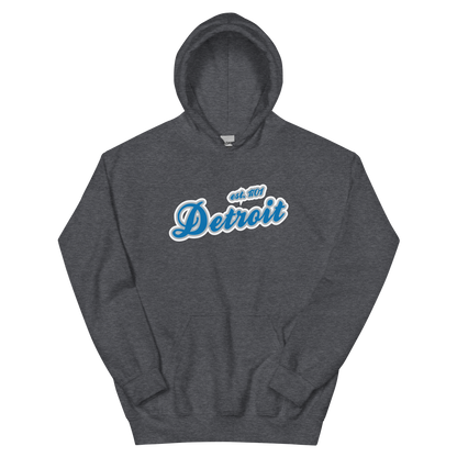 'Detroit EST. 1701' Hoodie (Azure Script Font) | Unisex Standard