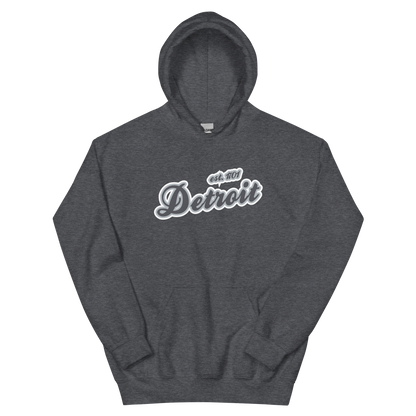 'Detroit EST. 1701' Hoodie (Iron Ore Grey Script Font) | Unisex Standard