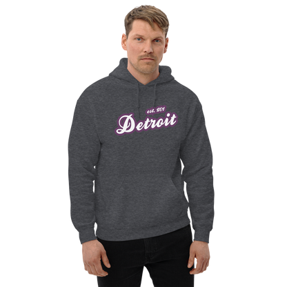 'Detroit EST. 1701' Hoodie (Plum Script Font) | Unisex Standard