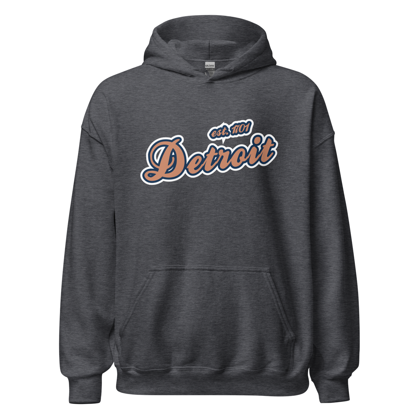 'Detroit EST. 1701' Hoodie (Copper Script Font) | Unisex Standard