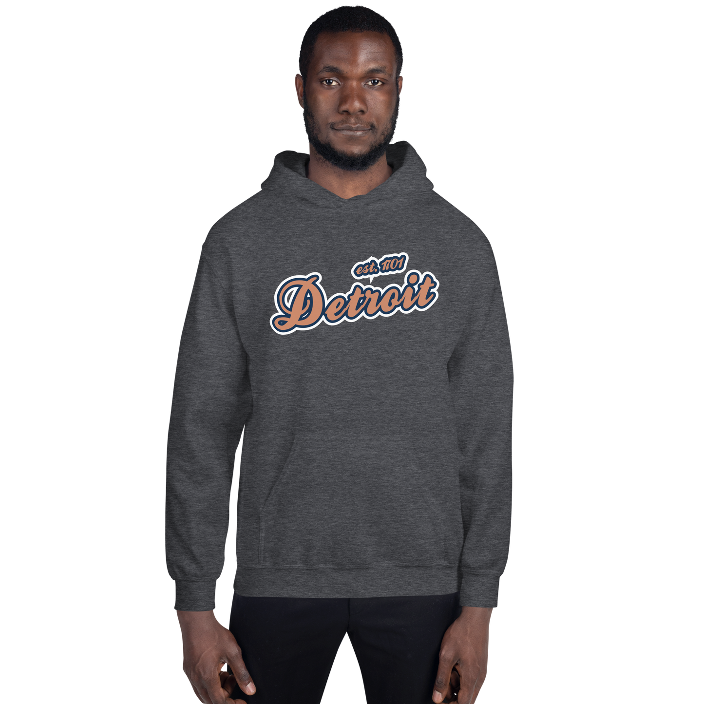 'Detroit EST. 1701' Hoodie (Copper Script Font) | Unisex Standard