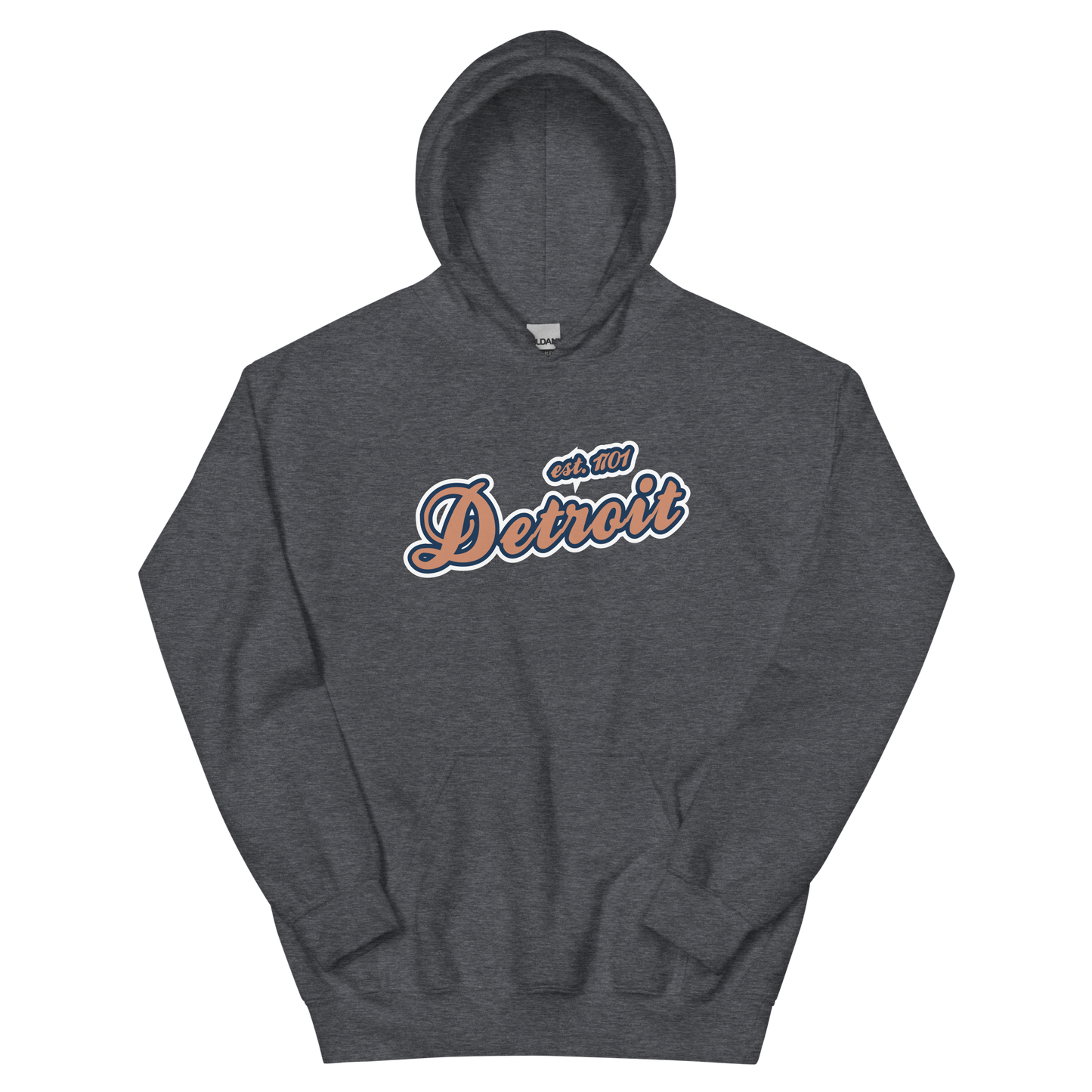 'Detroit EST. 1701' Hoodie (Copper Script Font) | Unisex Standard