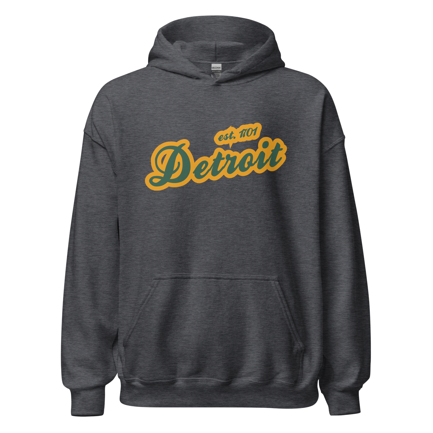 'Detroit EST. 1701' Hoodie (Ginger Ale Green Script Font) | Unisex Standard