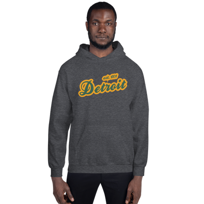 'Detroit EST. 1701' Hoodie (Ginger Ale Green Script Font) | Unisex Standard