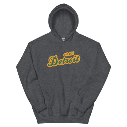 'Detroit EST. 1701' Hoodie (Ginger Ale Green Script Font) | Unisex Standard