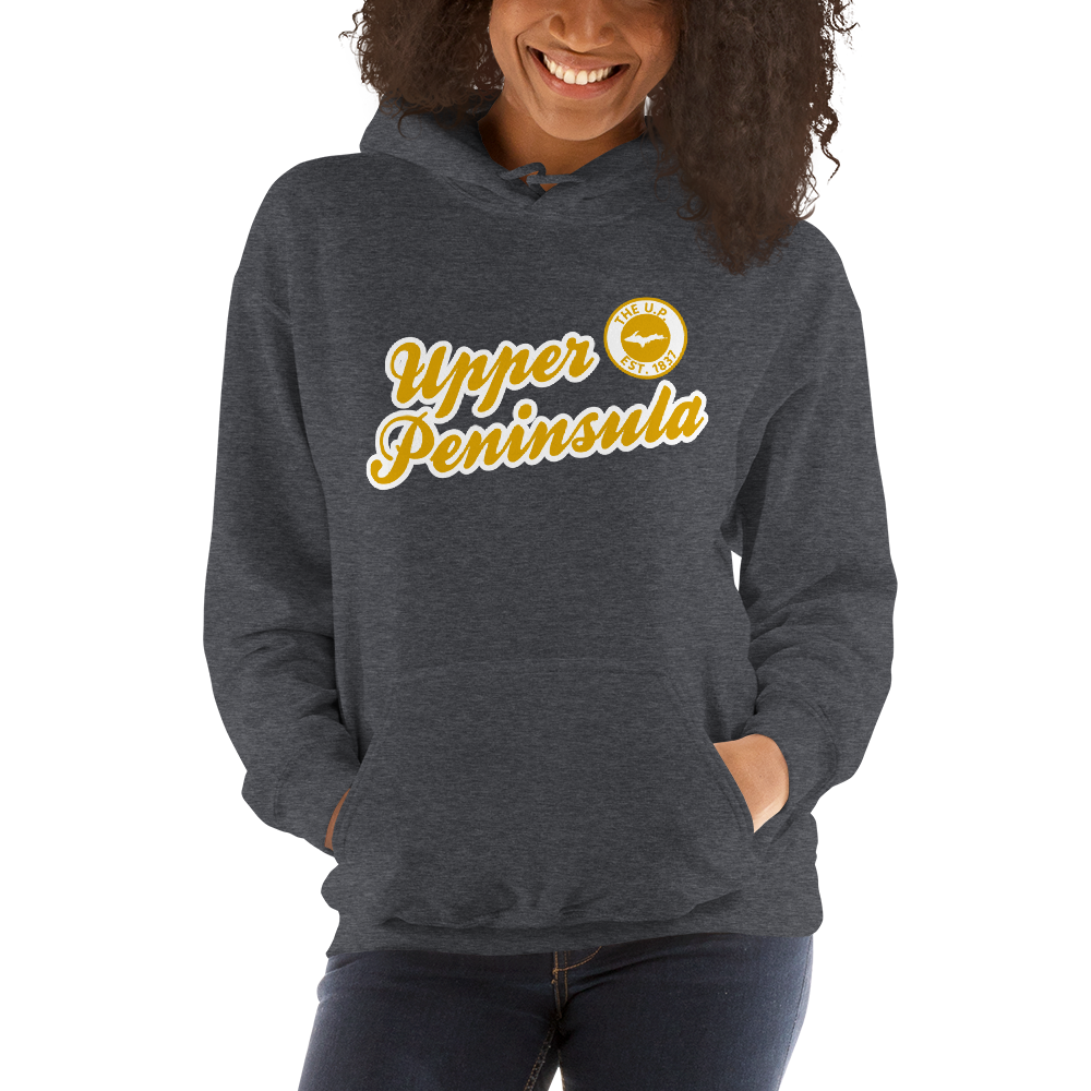 'Upper Peninsula EST. 1837' Hoodie (Gold Script Font) | Unisex Standard