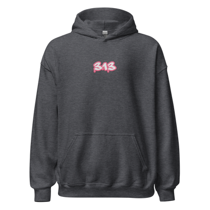 Detroit '313' Hoodie (Rhodochrosite Pink) | Unisex Standard - Emb.