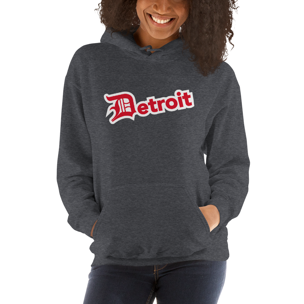 'Detroit' Hoodie (Aliform Red w/ Old English 'D') | Unisex Standard