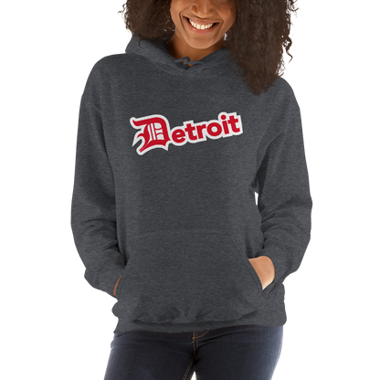 'Detroit' Hoodie (Aliform Red w/ Old English 'D') | Unisex Standard