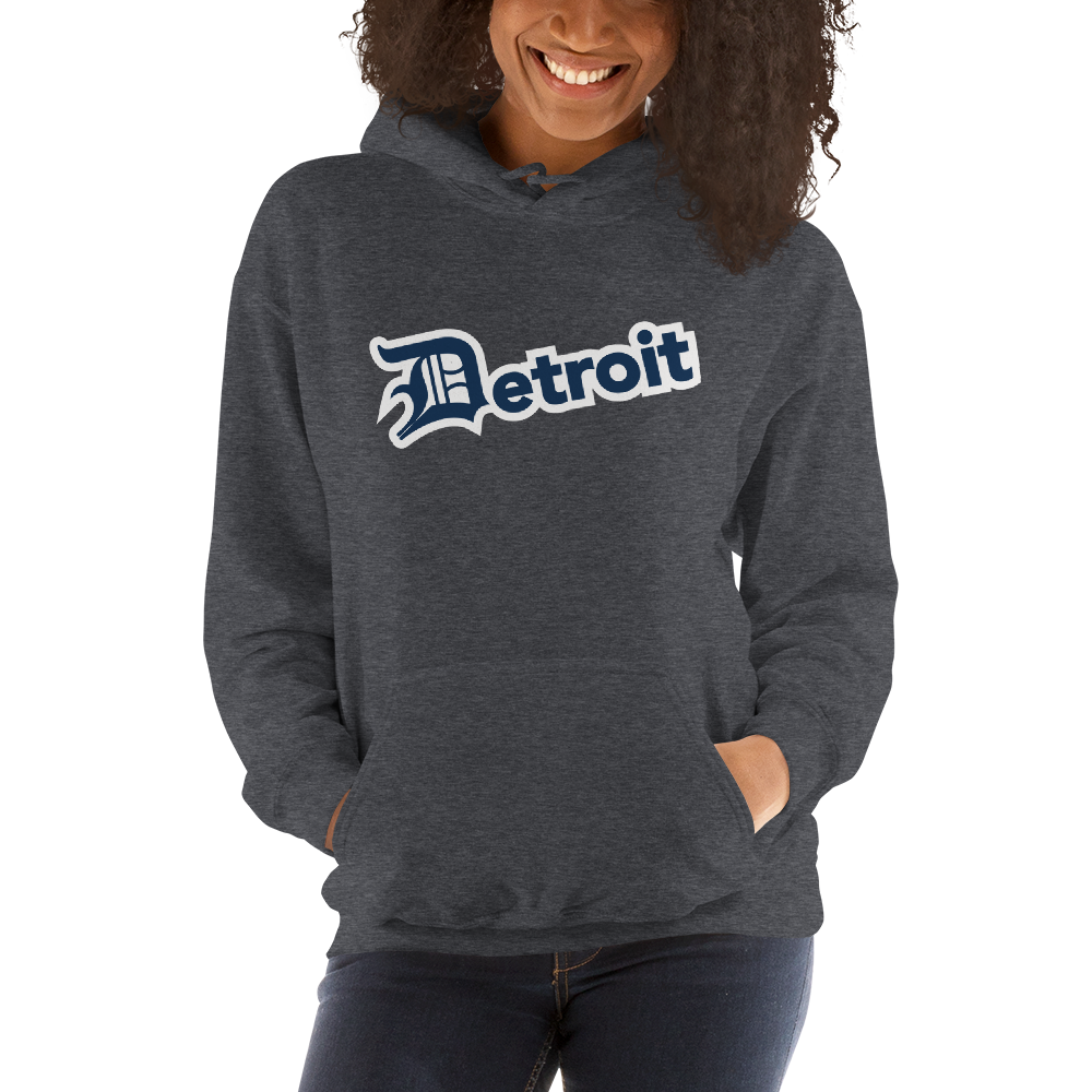 'Detroit' Hoodie (Navy w/ Old English 'D') | Unisex Standard