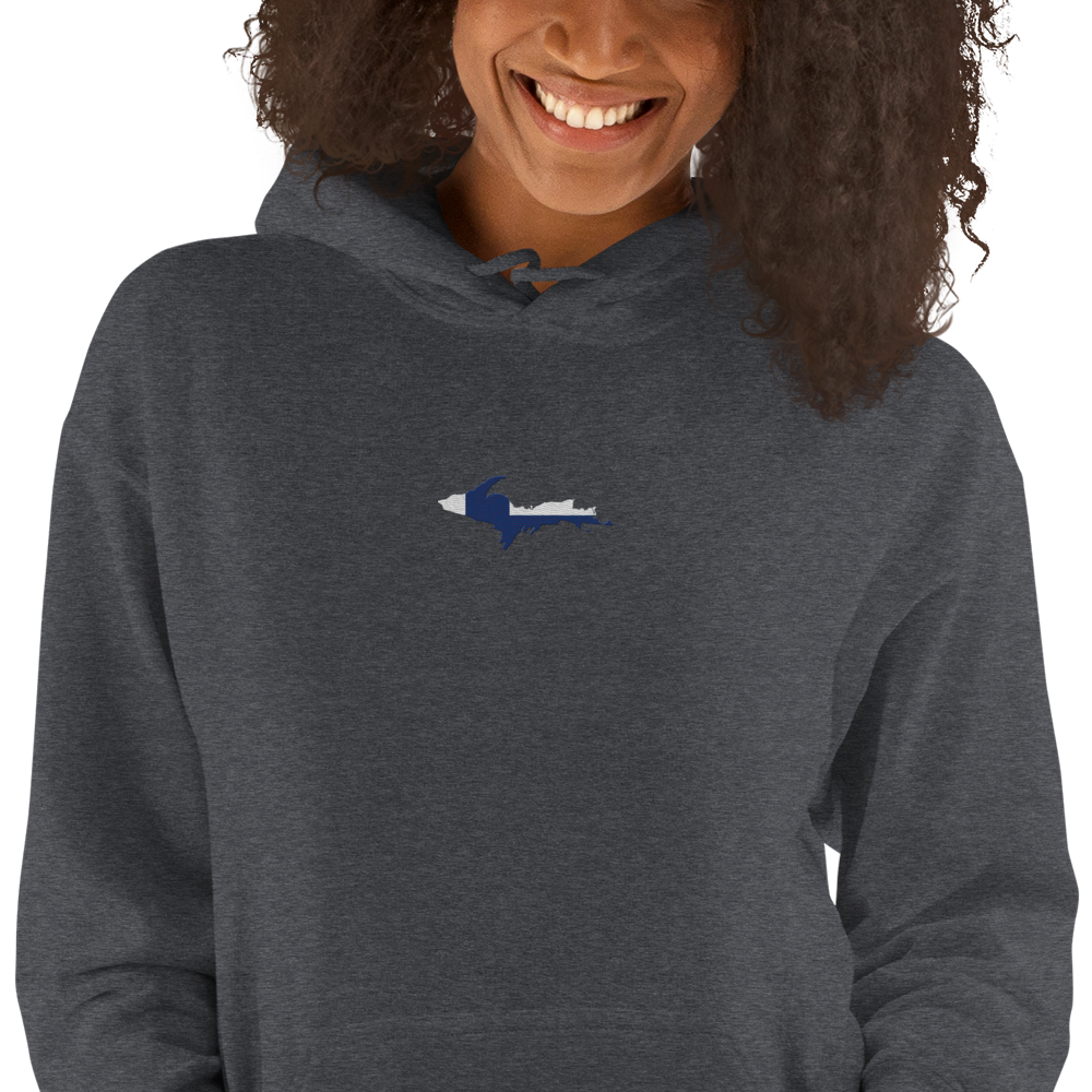 Michigan Upper Peninsula Hoodie (w/ Embroidered UP Finland Flag Outline) | Unisex Standard