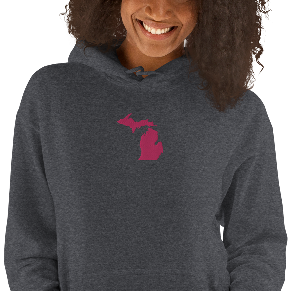 Michigan Hoodie (w/ Pink MI Outline) | Unisex Standard - Emb.