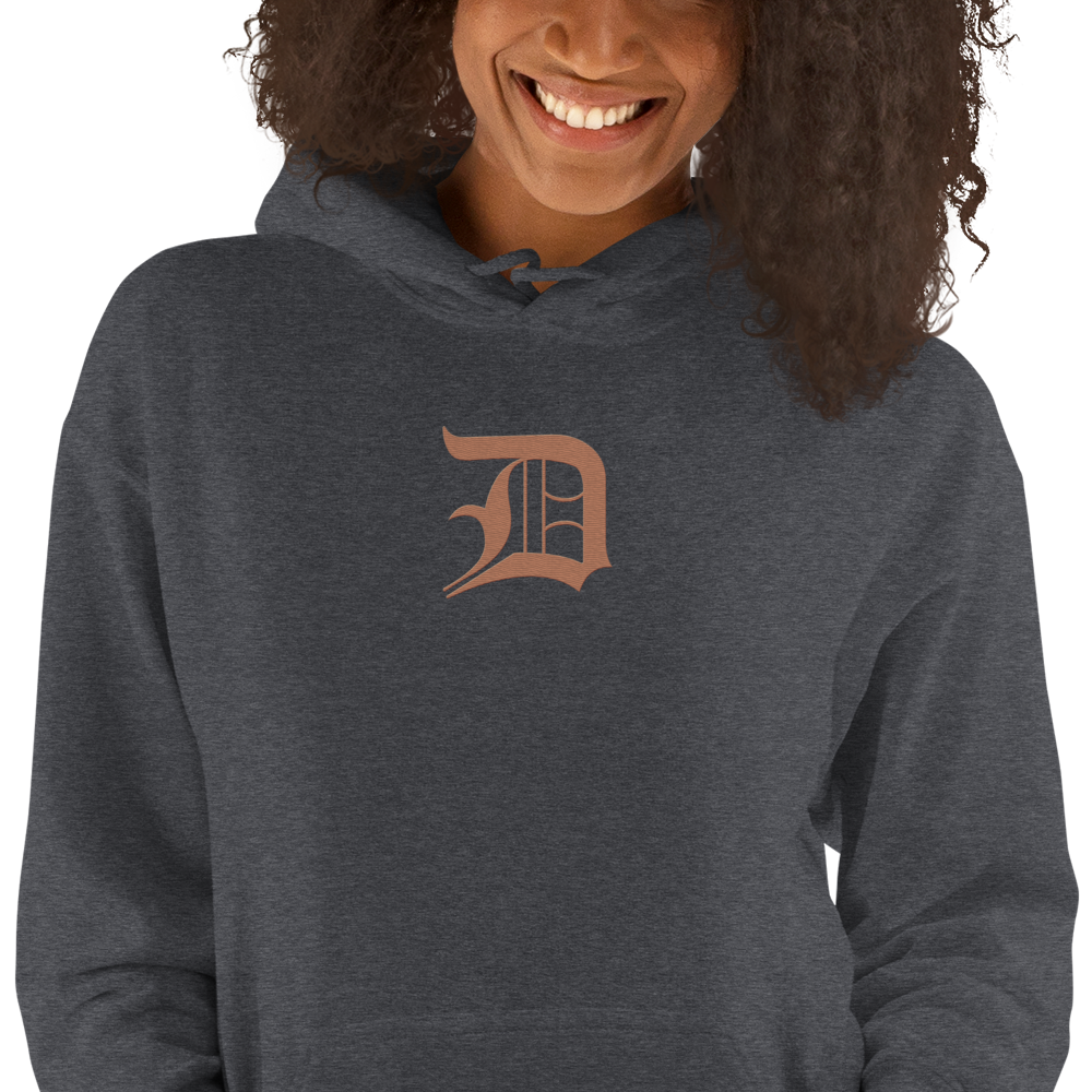 Detroit 'Old English D' Hoodie (Copper Color) | Unisex Standard - Emb.