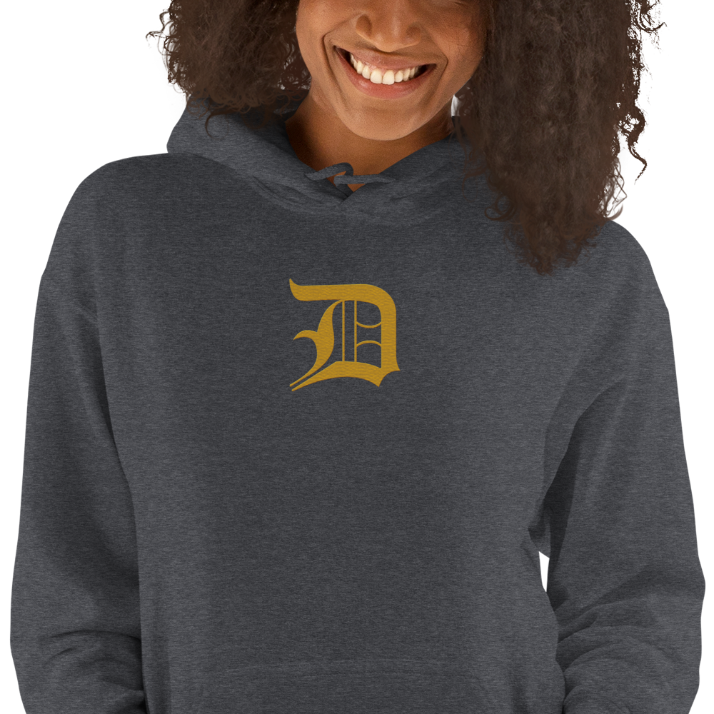 Detroit 'Old English D' Hoodie (Gold) | Unisex Standard - Emb.