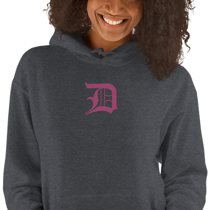 Detroit 'Old English D' Hoodie (Apple Blossom Pink) | Unisex Standard - Emb.