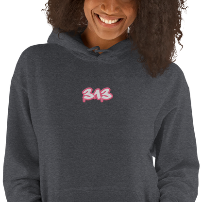 Detroit '313' Hoodie (Rhodochrosite Pink) | Unisex Standard - Emb.